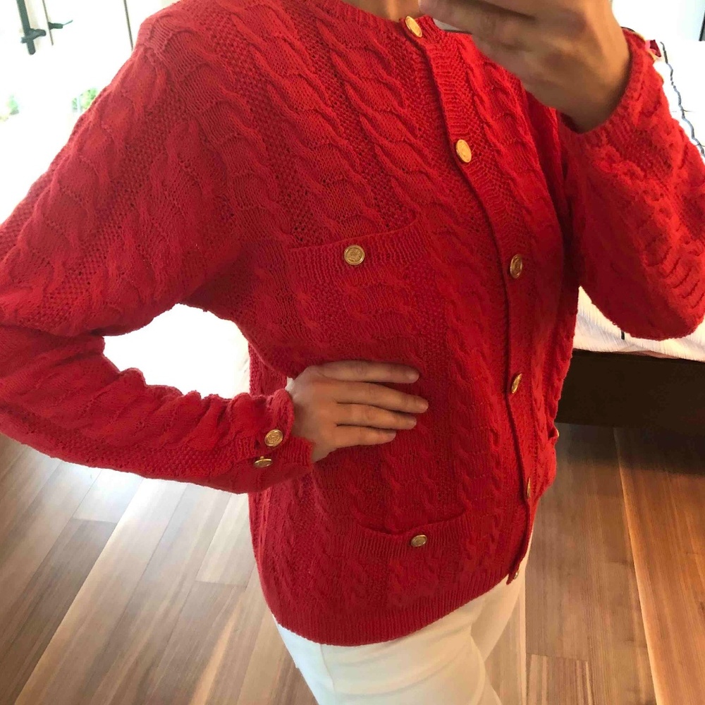 Vintage Knit Cardigan with Gold Buttons